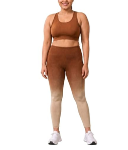 Ensemble de sport pour femme OEM, imprimé tie-dye, couleur unie, séchage rapide, respirant, fitness, course à pied, yoga, 2 pièces, soutien-gorge et leggings - Product Image 4