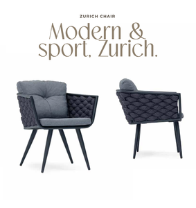 Sillón de Jardín Moderno para Exteriores, Asiento Individual de Ratán Tejido con Cojín para Patio, Villa u Hotel - Product Image 1