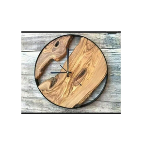 Horloge murale en bois circulaire pour la décoration de la maison et des bureaux, fabriquée à la main avec une excellente qualité et une finition soignée - Product Image 4