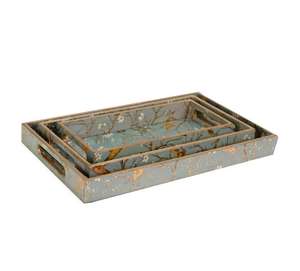 Nouveau Plateau de Service en Bois Poli Écologique de Haute Qualité, Forme Personnalisée, Thème Bouddhiste, avec Poignées - Product Image 1