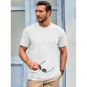 Camiseta clásica de manga corta con cuello redondo para hombre 2025, Camisetas básicas ligeras que absorben la humedad, camisetas de moda sólidas para verano informales - Product Image 1