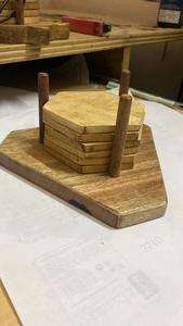 Posavasos de madera, posavasos de cocina, posavasos artesanales, artículo de madera, posavasos. - Product Image 3