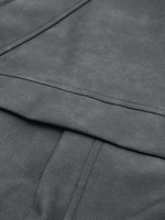 Veste en cuir PU délavé gris anthracite vintage unisexe sur mesure, coupe ample, col montant, fermeture éclair, imperméable, respirante, coupe-vent