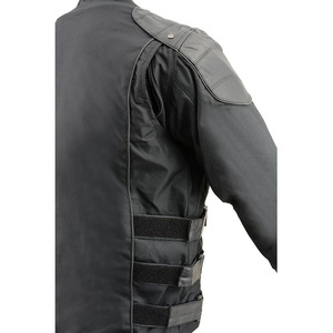SAMROZ SPORTS Unisex Black Leather Padded Textile 220g All Season Motorcycle Jacket Heat-Transfer Printed Full Sleeve - Product Image 5
