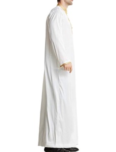 Caftán marroquí estilo turco, ropa étnica musulmana islámica tradicional, 100% algodón y seda, transpirable, Thobes Jubbah para hombre - Product Image 6