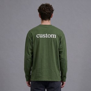 Custom Logo Men's White Cotton <b>T</b> <b>Shirt</b> Long Sleeve 100% Cotton Crew Neck Straight Fit Casual Basic Apparel Manufacturer - Product Image 4