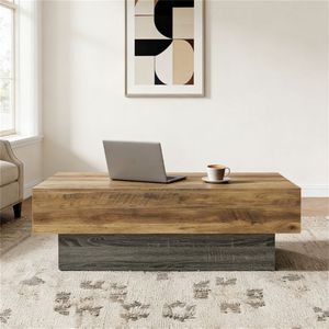 Tavolo da Pranzo Centrale in Stile Rustico, Tavolino da Caffè e Tavolino Laterale per Divano - Product Image 3