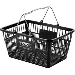 Set di 12 Cesti per la Spesa in Plastica Resistente da 21L con Manico in Metallo e Supporto, 16.73 X 12.01 X 8.58 Pollici, Cesto Portatile per la Spesa - Product Image 1