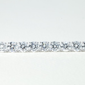 Classic Round Cut Lab Grown Diamond Tennis Bracelet 9K 14K 18K <b>Solid</b> White <b>Gold</b> Color E Clarity VVS 18.99ct For Women - Product Image 1