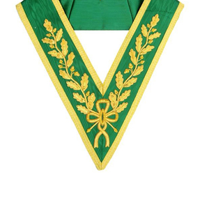 Collier de Franc-Maçonnerie de Qualité Supérieure, Grade Grand Rang Allié, Plaqué Or avec Ruban Vert, Vente en Gros - Product Image 3