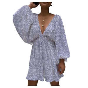 Vestidos de Novia de Diseño Novedoso 2026 de Alta Costura para Mujer, con Cuello en V Profundo, Estilo Linterna, Sexy, de Algodón, con Estampado a Mano, Ecológicos y de Cintura Natural - Product Image 3