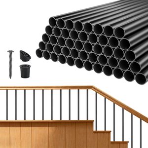 Confezione da 125 Pezzi di Balaustre e Perni per Ringhiere in Alluminio da 26 Pollici, Diametro 3/4, Balaustre Cavi in Metallo per Scale, Componenti Essenziali per Scale - Product Image 1
