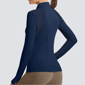 OEM High Quality Women's Equestrian <b>Shirts</b> Full Sleeve Horse Riding Base Layer Show <b>Shirt</b> Tops Polyester Cotton Customizable - Product Image 6
