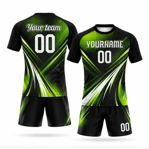 Custom Sublimated Men Volleyball Uniform Set <b>Black</b> Yellow Breathable <b>Short</b> Sleeve Jersey <b>Shorts</b> Team Name Number - Product Image 4