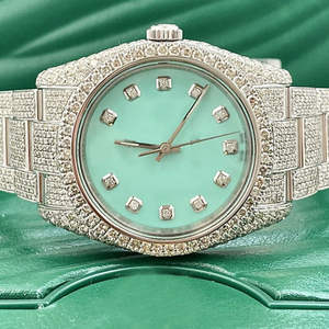 Reloj de Lujo con Diamantes, Movimiento de Cuarzo, Moissanita, Esfera Blanca Personalizada VVS, Estilo Hip Hop, Edición Limitada para Hombre - Product Image 1