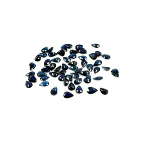 Saphirs bleus naturels non traités, taille poire 4x6mm, pierres précieuses de saphir bleu naturel facettées pour la création de bijoux - Product Image 1