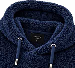 <b>Men's</b> <b>Navy</b> Blue <b>Fleece</b> Hooded Sweatshirt Regular Fit Casual Winter Wear With Pocket Anti-Pilling By KALEEM QUALITY WEAR - Product Image 4