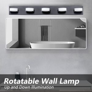 Lámpara de Vanidad LED Moderna Negra Elegante de 37 Pulgadas, Lámpara de Pared de 5 Luces para Espejo de Baño, Decoración de Ducha - Product Image 6