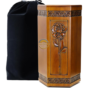 Premium Wooden Cremation Urn for Human <b>Ashes</b> Handmade Wooden Funeral Urn with Natural Finish Solid Wood Memorial Urn for Adults - Product Image 5