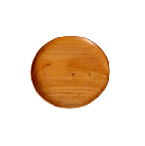 Assiette plate ronde en bois, couleur unie, design minimaliste, vaisselle, décoration d'intérieur, base élégante pour table basse - Product Image 1