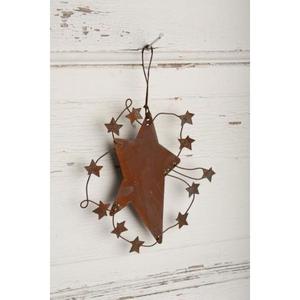 Adorno Navideño Metálico Colgante con Estrella Brillante y Corona de Estrellas, Decoración Rústica para Hogar y Jardín, Precio Económico - Product Image 1