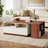 Mesa de Centro Moderna MD01 para Sala de Estar y Oficina, Fabricada en Vietnam, Material de Metal/Madera, 1 Año de Garantía, Muebles para el Hogar
