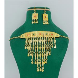 Necklace With Earrings <b>Jewellery</b> <b>Set</b> Goldplated Pure Brass High Quality Uae Dubai Made in India Fashion Jewelry Necklace - Product Image 2