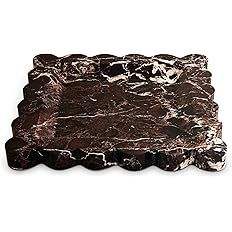 Plateau de service en marbre de luxe pour une décoration élégante de table à manger, avec pierre naturelle, idéal pour les mariages et les présentations hôtelières - Product Image 3