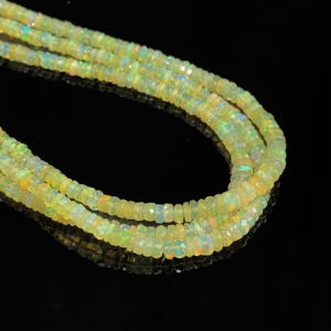 Yellow Ethiopian <b>Opal</b> Faceted Rondelle Beads 3-5mm Yellow <b>Fire</b> <b>Opal</b> Welo <b>Opal</b> Beads in Wholesale Bulk - Product Image 2