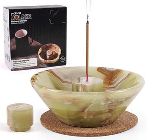 Natural Marble Incense Holder with 9 Holes Handmade for Father's Day & <b>Easter</b> Smudging Decoration Modern Style - Product Image 1