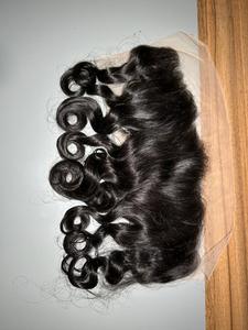 Cabello Humano Indio Rizado y Voluminoso 13x4 Frontal, de un Solo Donante, Grado Remy, Cutículas Alineadas, Encaje HD, Cabello Humano Real - Product Image 3