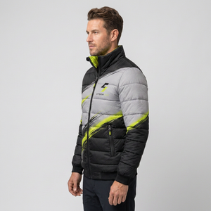 Men's Storm Puffer <b>Jacket</b> Stand Collar Zipper Closure Windproof Sporty Winter 100% Polyester Printed Mountain Design - Product Image 6