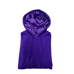 Sudadera con Capucha para Hombre, Color Sólido, Corte Regular, Informal, Tejida, de Forro Polar, para Otoño, con Forro de Satén - Product Image 4