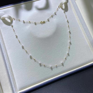 สร้อยคอมุกน้ำจืดธรรมชาติขนาด 3-4 มม. แสงเงาสวยงาม เม็ดเล็กทรงข้าว พร้อมสายคล้องคอสำหรับเด็ก - Product Image 3