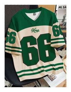 เสื้อเชิ้ตแขนสั้นสไตล์วินเทจ Y2K สำหรับผู้หญิง พิมพ์ลายกราฟิก ทรงโอเวอร์ไซส์ ติดกระดุม แบบเสื้อเบสบอล/โปโล - Product Image 1