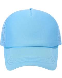 Casquette de camionneur bleu ciel personnalisée, dos en maille, fermeture snapback réglable, respirante, en polyester, avec devant en mousse, logo personnalisé, casquette de baseball vierge - Product Image 1