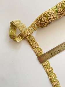 Fournisseur Indien Nouveau Design Dentelle Broderie 100% Polyester Perles 25mm Doux pour Robes - Product Image 2