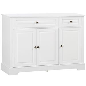 Credenza Moderna Bianca con 2 Cassetti e Ripiani Regolabili, Pezzo d'Arredo Artigianale per Ingresso, Villa o Palestra - Product Image 1