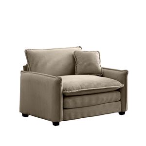 Divano Singolo in Velluto a Coste Comodo con Seduta Profonda e Cuscino per Soggiorno e Camera da Letto, Adatto a Diverse Occasioni - Product Image 4