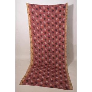 Tissu imprimé en soie poly indienne vintage pour la confection de robes, matériel de couture, textile artisanal - Product Image 3