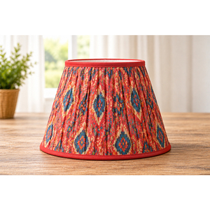 Abat-jour géométrique en lin Khadi coloré |   Abat-jour en tissu plissé pour lampes de table, de sol et suspendues - Product Image 1