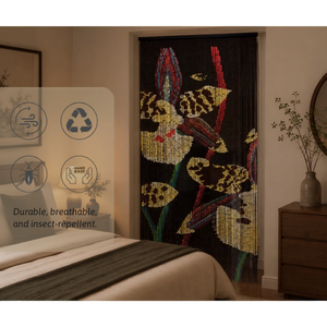 Persianas Verticales Florales de Bambú Hechas a Mano, Biombo Moderno con Cuentas, Filtro de Luz, Divisor de Ventana Corredera Ecológico - Product Image 2