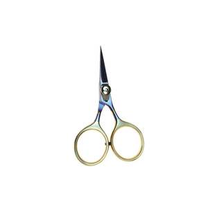 Tijeras ajustables de acero inoxidable para atado de moscas de pesca con anillos dorados, herramientas de belleza para uso en salón con tornillo ajustable - Product Image 2