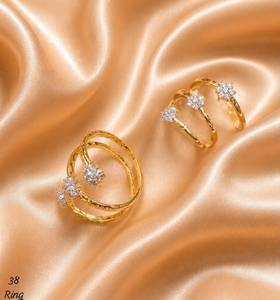 Trendy Gold Plated Snowflake Cluster <b>Ring</b> for Women Geometric Pave Set Round CZ <b>Zirconia</b> Trendy Glam Fashion Jewelry - Product Image 1