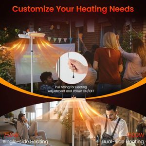 1500W Dual-<b>Sided</b> Heating Standing Electric Patio Heater - Product Image 3