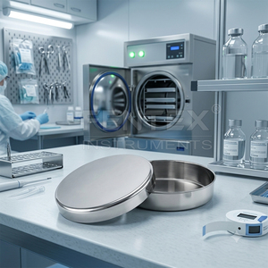 Boîte de Petri en acier inoxydable de qualité médicale, robuste, réutilisable et stérilisable, avec couvercle, vente en gros d'usine - Product Image 2