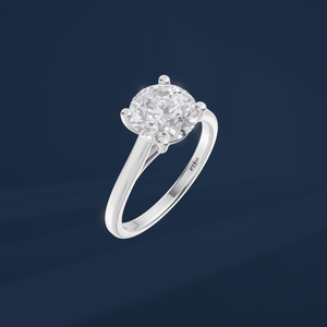 Anillo de Compromiso con Diamante Cultivado en Laboratorio de Corte Redondo de 2 Quilates, Certificado por IGI, en Platino Sólido PT950, Joyería de Lujo para Mujer - Product Image 1