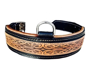 ปลอกคอสุนัขทำด้วยมือคุณภาพพรีเมี่ยมดีไซน์นูนลายพื้นเบาะนุ่มตกแต่งส่วนบุคคลหมุดย้ำผู้ผลิตโดยตรง - Product Image 1