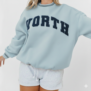 Pull en maille oversize pour femme, col rond, imprimé lettres, design personnalisé, collection automne, manches longues, coupe classique, col montant - Product Image 4