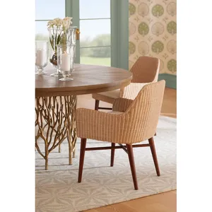 Mesa de Centro Redonda de Madera con Base de Metal Dorado en Forma de Rama, Mesa de Centro Escultural Rústica para Sala de Estar Moderna - Product Image 4